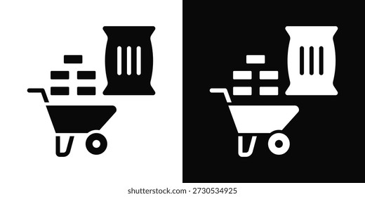 Icono de materia prima estilo de fondo blanco y negro