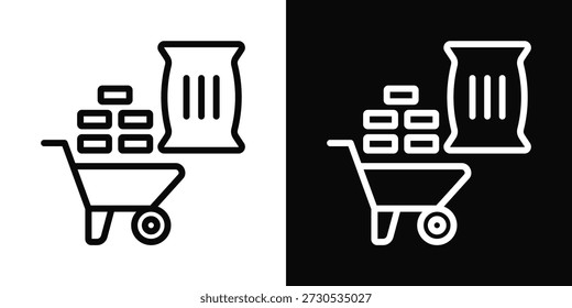 Icono de materia prima estilo de fondo blanco y negro