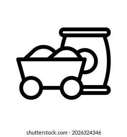 Raw Material Line Icon Illustration Vector Graphic