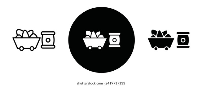 Raw material outline icon collection or set. Raw material Thin vector line art