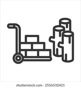 Raw Material Outline Icon Vector Illustration