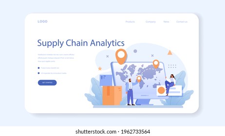 Raw material supply web banner or landing page. Suppliers, B2B idea,