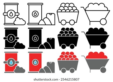 Raw material vector icon collection. vector illustration set.