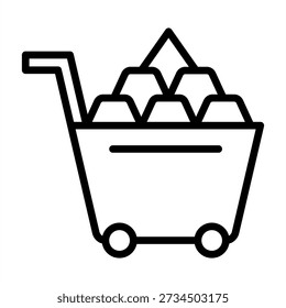 Icono de las materias primas - estilo negro de los iconos del esquema para la gestión de la producción