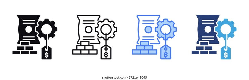 Colección de estilo múltiple de la hoja del icono de las materias primas