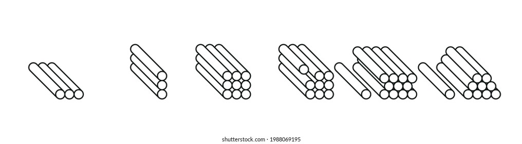 Raw materials market, icons set, vector illustration. Concept of supply and demand in industry, minimal design, web banner.