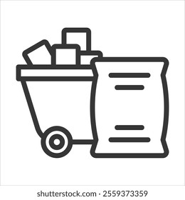 Raw Materials Outline Icon Vector Illustration