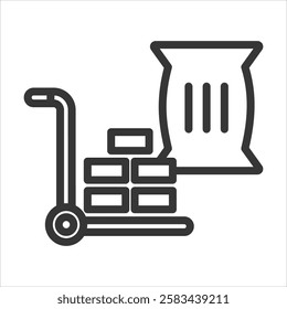 Raw Materials Outline Icon Vector Illustration