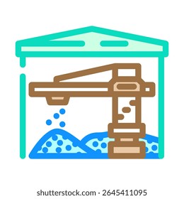 matérias-primas armazenamento cimento ícone de cor de produção vetor. matérias-primas armazenamento cimento sinal de produção. ilustração símbolo isolado