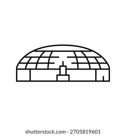 Rohstoff Lagerung Zement Produktionslinie Ikone Vektor. Produktionszeichen für die Lagerung von Zement für Rohstoffe. isoliertes Kontursymbol, schwarze Illustration