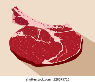 Raw meat with bone. 