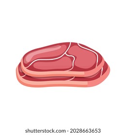 raw meat cartoon isolated over white background. vector illustration
