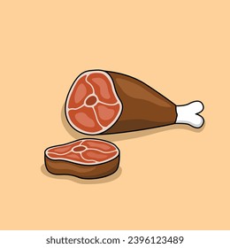 Raw meat cartoon vector illustration design