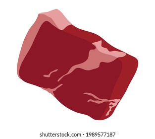 Raw Meat cut piece vector isolated on white background