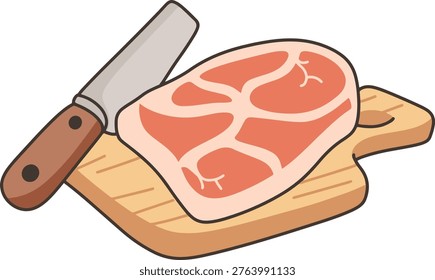 Raw Meat Cutting Board Knife Preparation
