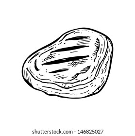 raw meat in doodle style
