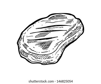 raw meat in doodle style