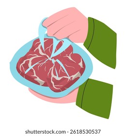Raw meat for Eid Al Adha illustration 