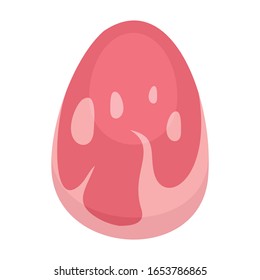 Raw meat flat icon. Vector raw meat in flat style isolated on white background. Element for web, game and food meat advertising