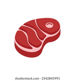 Ícone de carne crua em estilo plano. Ilustração de vetor de borrego ou de carne bovina em fundo isolado. Farinha de proteína frita sinal conceito de negócio.