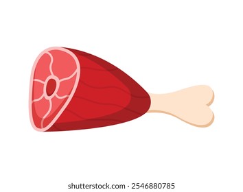 Ícone de carne crua em estilo plano. Ilustração de vetor de borrego ou de carne bovina em fundo isolado. Farinha de proteína frita sinal conceito de negócio.