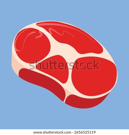 Raw Meat Illustration Vector. Raw steak beef vector Icon. beef illustration icon