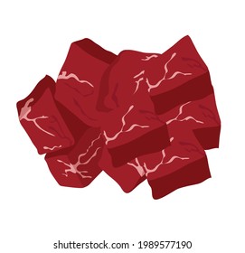 Raw Meat isolated vector illustration on white background