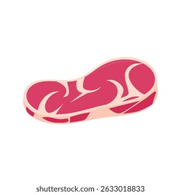 carne crua sobre fundo branco. tema do alimento. carne de vaca. cordeiro. carne de cabra. ilustração vetorial
