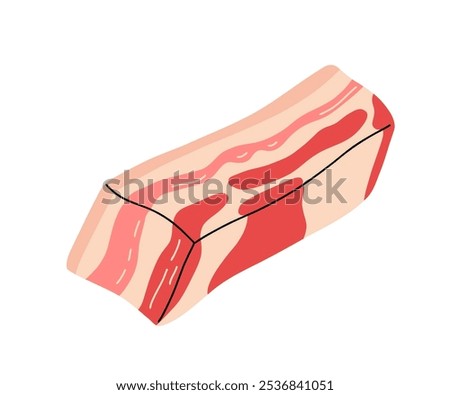 Raw meat products. Fresh beef steaks, pork raw meat food flat vector illustration set. Butcher shop products