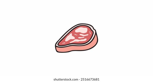 raw meat slice illustration design
