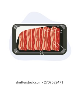 carne crua fatiado carne fatias de carne em bandeja de embalagem de alimentos