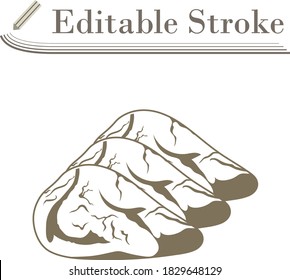 Raw Meat Steak Icon. Editable Stroke Simple Design. Vector Illustration.