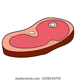 raw meat steak illustration hand drawn isolated vector