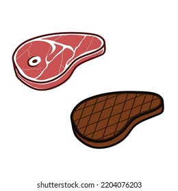 ilustración de vectores de carne cruda y carne