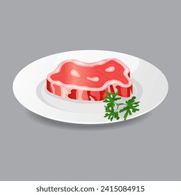 Raw meat steak vector illustration