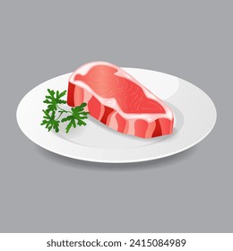 Ilustración vectorial de carne cruda