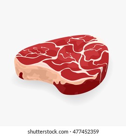 Raw meat steak vector illustration