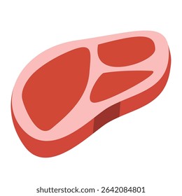 Raw meat vector cartoon icon flat illustration, meat clip art, beef clip art, clip art beef
