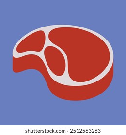 Raw Meat vector icon. raw beef meat vector illustration. Red meat  butcher cuts