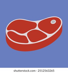 Raw Meat vector icon. raw beef meat vector illustration. Red meat  butcher cuts