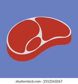 Ícone do vetor de carne crua. ilustração do vetor de carne crua. Cortes de açougueiro de carne vermelha