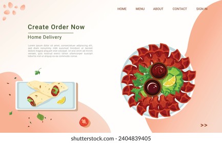 Raw meatballs vector illustration (cig kofte) isolated on a white background. Traditional Turkish cuisine delicacies. Situation. Web page design template. Vector illustration for poster, banner.