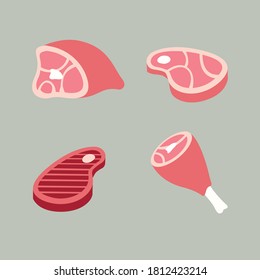 raw meet icon vector graphic sign  