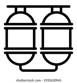 Icono de contenedor de leche cruda. Esquema icono del vector del contenedor de leche cruda para diseño web aislado en fondo blanco