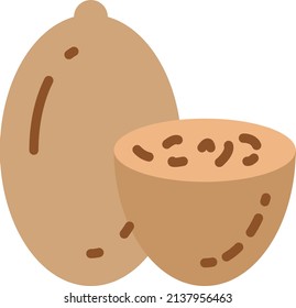 Raw Nutmeg Concept,  ground spice mace vector color icon design, Condiments and Spices symbol, Food cooking ingredients Sign, Herbs and table sauce stock illustration