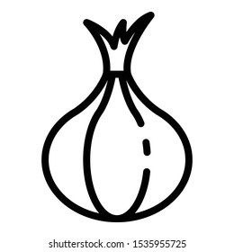 Raw onion icon. Outline raw onion vector icon for web design isolated on white background