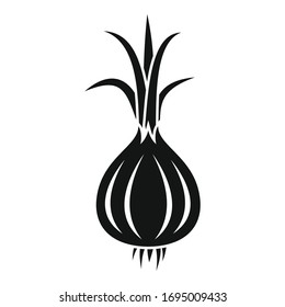 Raw onion icon. Simple illustration of raw onion vector icon for web design isolated on white background