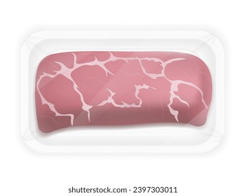 raw piece of meat cut into steaks vector illustration isolated on white background