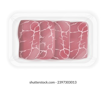 raw piece of meat cut into steaks vector illustration isolated on white background