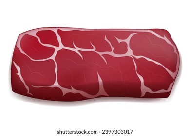 raw piece of meat cut into steaks vector illustration isolated on white background